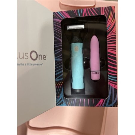 plusOne Intimate Groomer Set Body Hair Trimmer and Mini Personal Massager