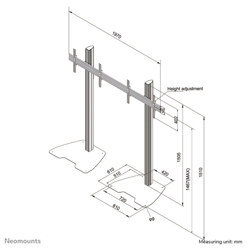 Neomounts NMPRO-S21 Support au sol pour mur d'images 32-55"