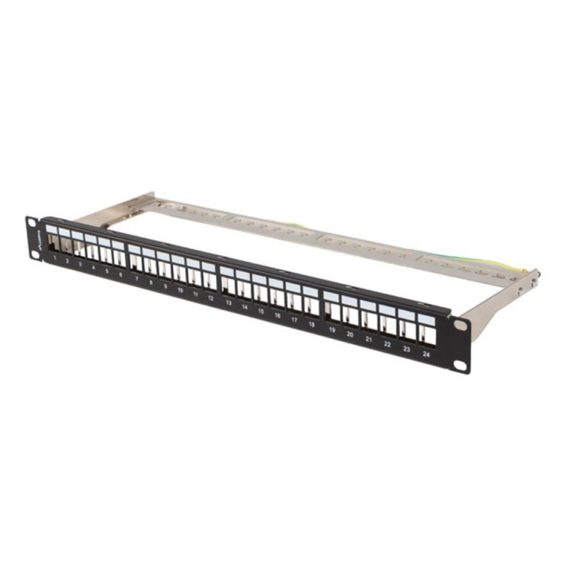 PATCH PANEL LANBERG 24 PUERTOS 1U RACK 19" FTP PARA MODULOS KEYSTONE NEGRO