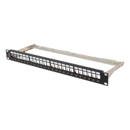 PATCH PANEL LANBERG 24 PUERTOS 1U RACK 19" FTP PARA MODULOS KEYSTONE NEGRO