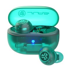 JLab Go Pop ANC Casque True Wireless Stereo (TWS) Ecouteurs Appels/Musique Bluetooth Bleu, Transparent
