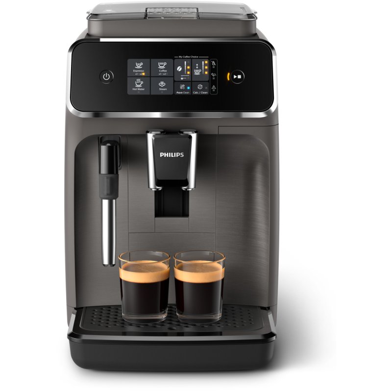 Philips 2200 series Série 2200 Noir / Gris perle EP2224/10 Machine expresso broyeur, 2 boissons, mousseur lait