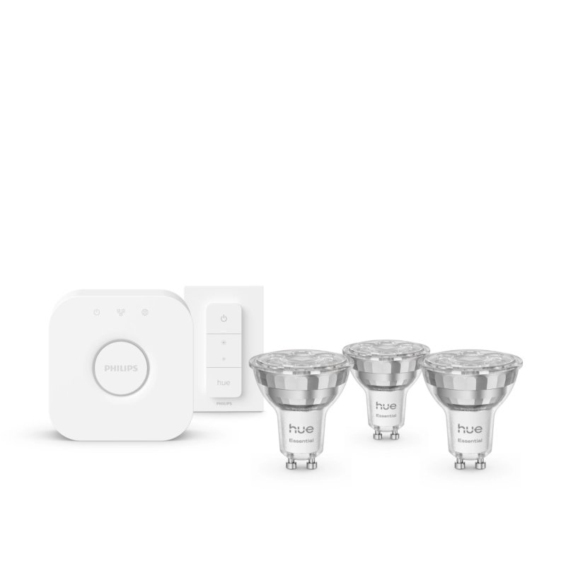 Philips Hue White and Color ambiance Kit de démarrage Essential : 3 ampoules connectées GU10 (345 lm) variateur