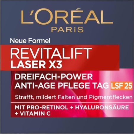 L'Oréal Paris Day Cream with SPF 25 Firming and Plumping Anti-Ageing Face Care with Triple Effect Hyaluronic Acid