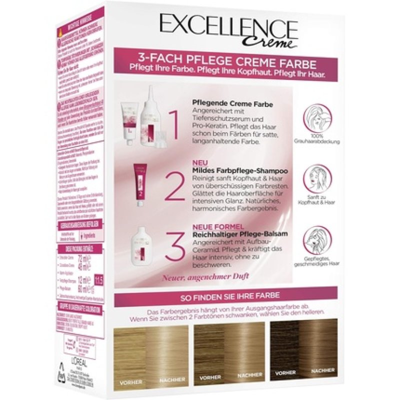 L'Oréal Paris Excellence Cream Permanent Hair Colour 8 Blonde 268g
