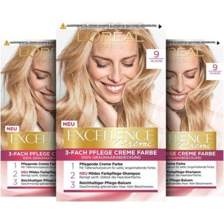 L'Oréal Paris Excellence Cream Permanent Hair Colour 9 Light Blonde 268g