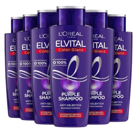 L'Oréal Paris Elvital Shampoo for Blonde, Highlighted, Gray Hair Neutralizes Yellow Tones Color Shine Purple Silver
