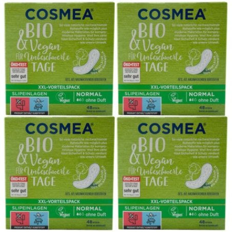 Cosmea Normal Panty Liners 48 Pieces - Unscented - 100% Organic Cotton