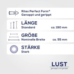 Ritex Lust Condoms Nubbed and Ribbed 8 Pack