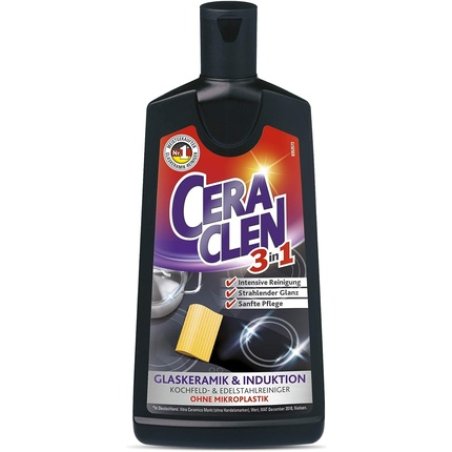 Ceraclen Cleaner & Care for Glass Ceramic and Induction Cooktops as well as Stainless Steel - Cleaning, Shine & Care