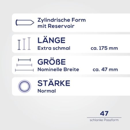 Ritex 47 Condoms Small Condom Secure Feeling with Tighter Fit 8 Pieces