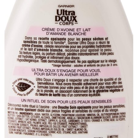 Garnier Ultra Doux Soothing Moisturizing Lotion for Dry and Sensitive Skin with Oatmeal Delicacy 250ml