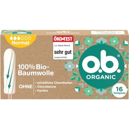 o.b. Organic Normal Tampons - Made from 100% Organic Cotton