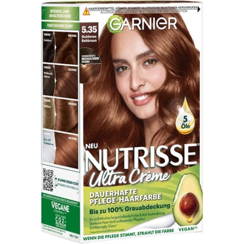 Garnier Hair Colour Cream Colouration with 3 Nourishing Oils 5.35 Golden Fair