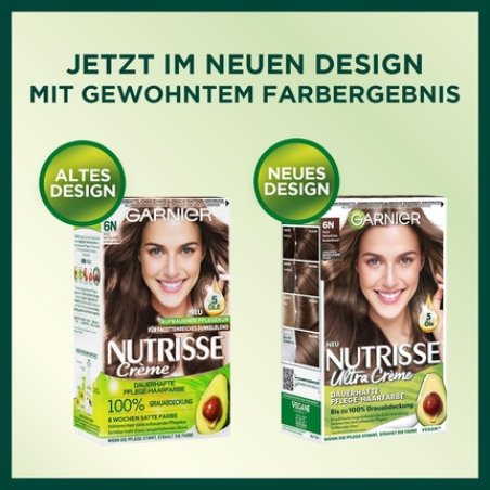 Garnier Nutrisse Creme Coloration Nude Natural Dark Blonde 6N with 5 Nourishing Oils