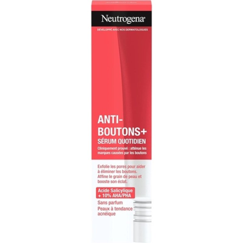Neutrogena Anti-Pimples Daily Serum 30ml Skin Clarifying Face Serum with Cleansing Salicylic Acid and 10% AHA/PHA