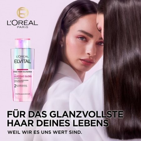 L'Oréal Paris Elvital Glycolic Gloss Shampoo for Dull and Lifeless Hair 200ml