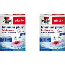 Doppelherz Immun plus Echinacea 8-in-1 Defense with Vitamin C, Vitamin D, and Zinc for Immune System Support 20 Depot
