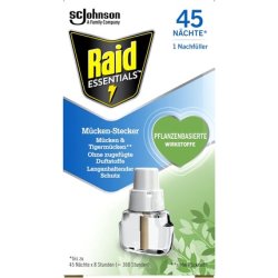 Raid Essentials Mosquito Plug 45 Nights Refill Electric Insect Protection against Mosquitoes & Tiger Mosquitoes