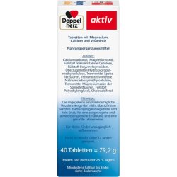 Doppelherz Magnesium Calcium D3 for Normal Muscle Function and Bone Health 40 Tablets