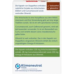 Doppelherz Artichoke Olive Oil Curcumin Herbal Supplement with Artichoke & Turmeric Extract and Omega 9 Fatty Acids