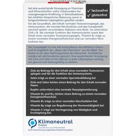 Doppelherz Men's Health Zinc for Maintaining Normal Testosterone Levels and Immune System Function 30 Capsules