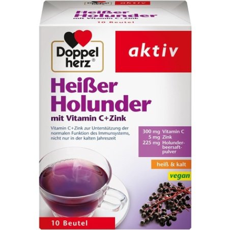 Doppelherz Hot Elderberry - Vitamin C and Zinc to Support Normal Immune System Function