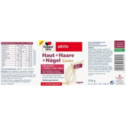 Doppelherz Skin Hair Nails Gums with Vitamins & Minerals - Zinc Supports the Maintenance of Normal Skin, Hair, and