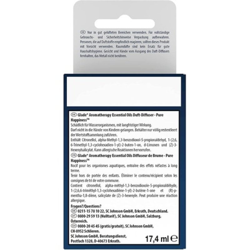 Glade Aromatherapy Essential Oils Fragrance Diffuser Refill, Pure Happiness