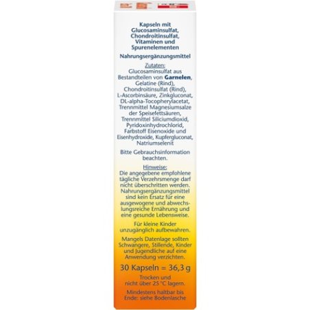 Doppelherz Glucosamine 700 Extra with Chondroitin - With Vitamin C for Normal Cartilage and Bone Function - 30 Tablets