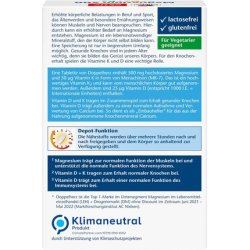 Doppelherz Magnesium 500 D3 K2 High-Dose Magnesium for Muscle and Nervous System Function 30 Vegetarian Depot