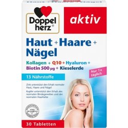 Doppelherz Skin Hair Nails with Zinc and Biotin for Maintaining Normal Skin, Hair, and Nails 30 Tablets