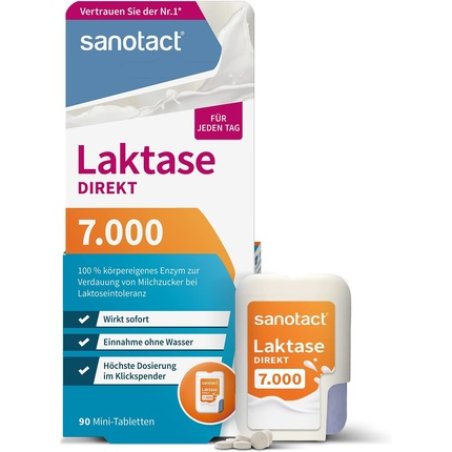 Sanotact Lactase 7,000 Direct 90 Mini-Lactose Tablets with Immediate Effect
