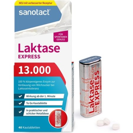 Sanotact Lactase 13,000 EXPRESS 40 Lactose Tablets