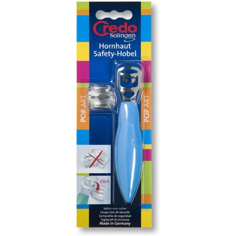 CREDO Pop Art Safety Plane for Corns, Chrome-Plated Blue