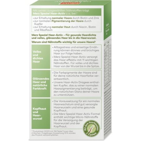 Merz Spezial Hair Activ Dragees Hair Vitamins for Healthy Full & Shiny Hair Dietary Supplement with Biotin Zinc &