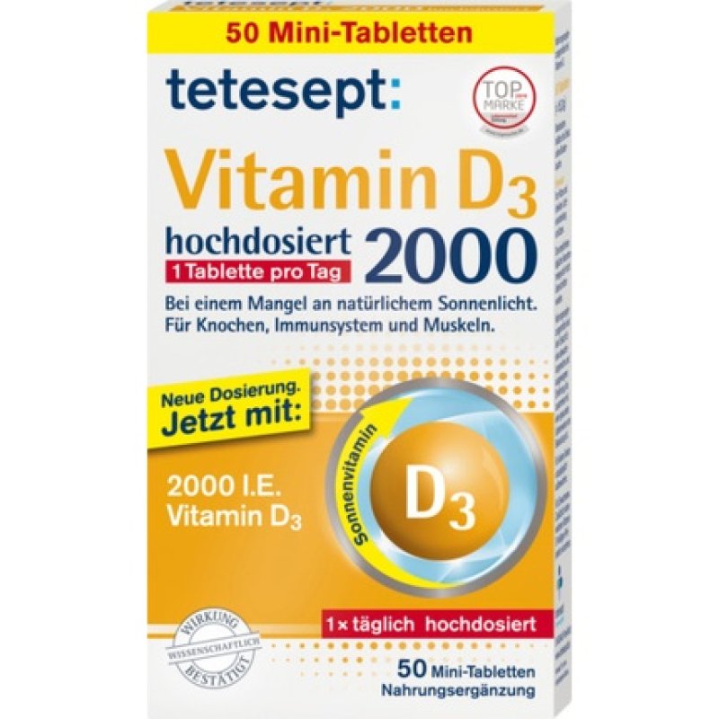Tetesept Vitamin D3 2000 50 Tablets