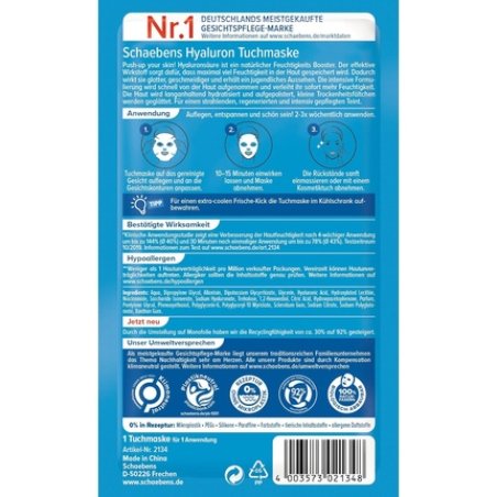 Schaebens Hyaluronic Cloth Mask 21g Vitamin C