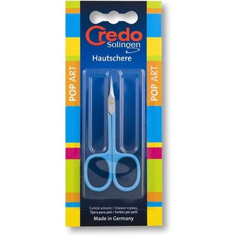 Credo Solingen Cuticle Scissors 8cm Pop Art with Narrow Tip Matt Chrome Pink