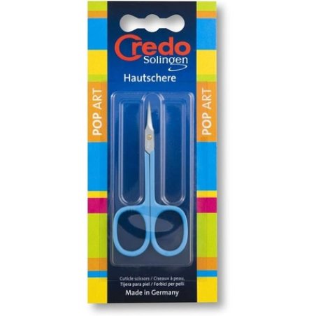 Credo Solingen Cuticle Scissors 8cm Pop Art with Narrow Tip Matt Chrome Pink