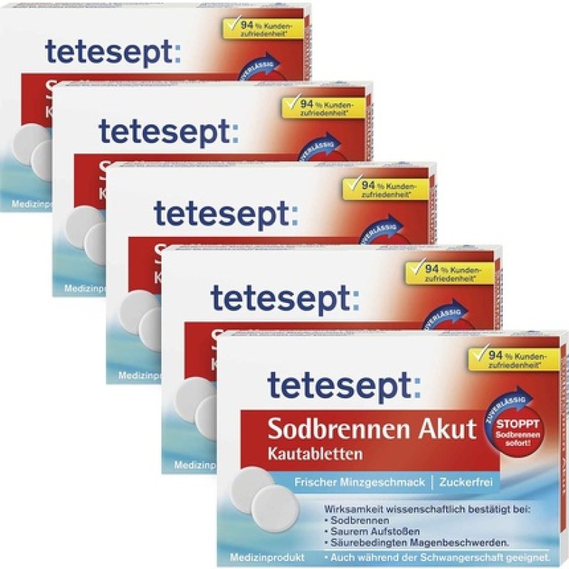 Tetesept Acute Heartburn Chewable Tablets 20 Tablets