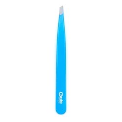 CREDO 9cm Slanted Tweezers POP ART Coated Rust-Free Blue