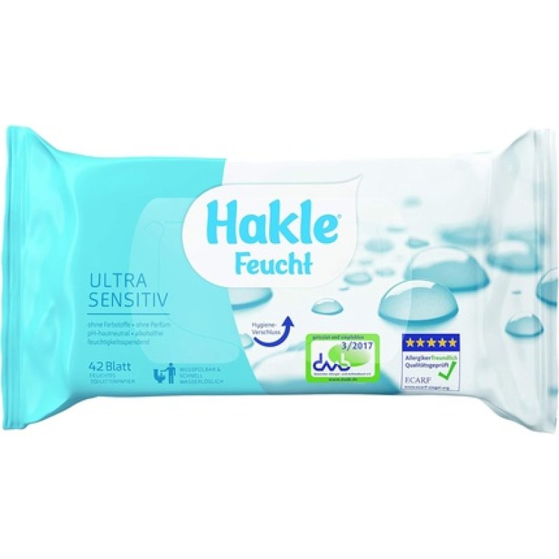 Hakle Ultra Sensitive Moist Toilet Paper 42 Sheets