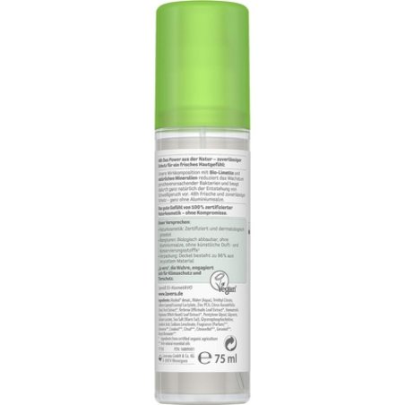 Lavera Natural Refresh Deodorant Spray 48 Hours Vegan Cosmetics Organic Lime Minerals Aluminium Free Protection Fresh