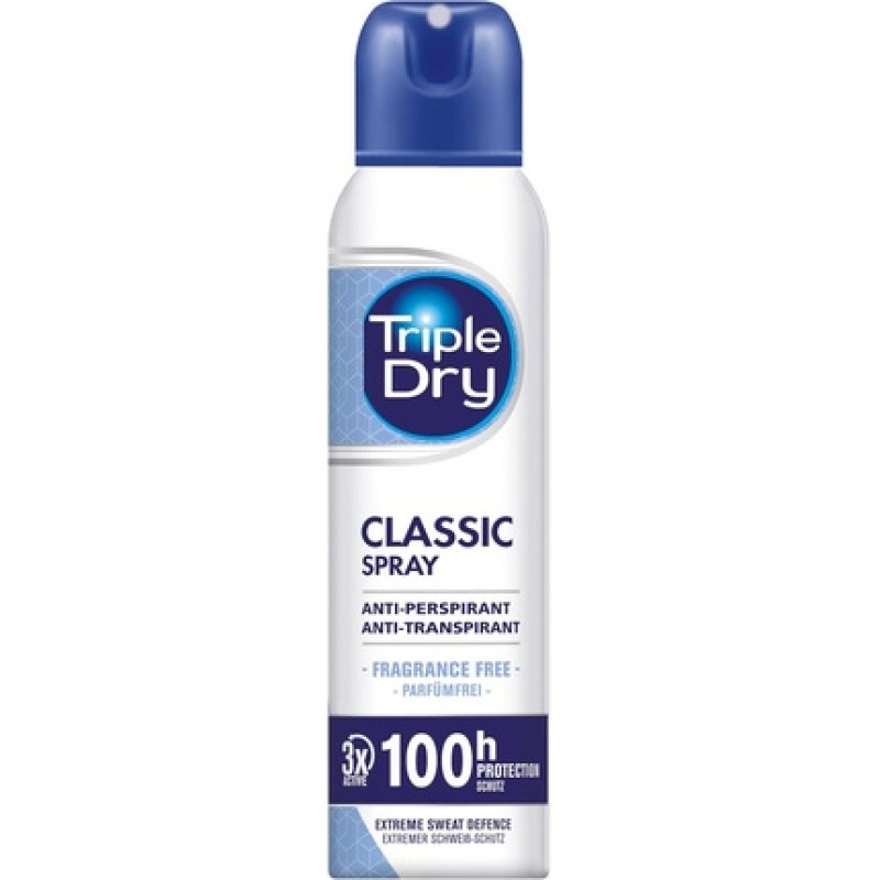 Triple Dry Classic Antiperspirant Spray 150ml Unfragrance-Free