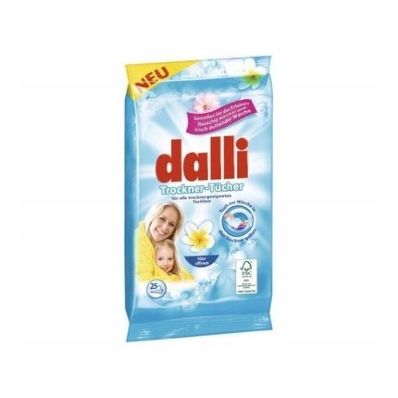 Dalli-Werke Dalli Moisturizing Scented Wipes For Tumble Dryers Anti-Static 25 Pieces