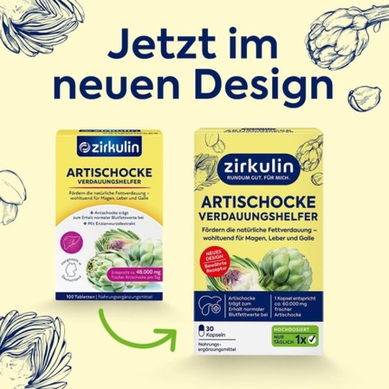 Zirkulin Artichoke Digestive Aid 30 Capsules 60,000mg per Capsule