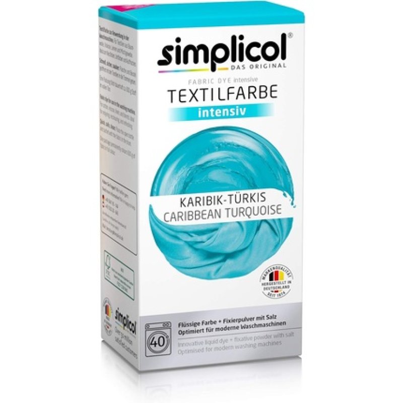 Simplicol Fabric Dye Intensive Caribbean Turquoise Washing Machine Dye Kit 1 Pack