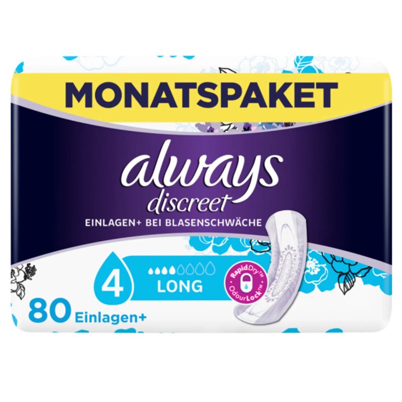 Always Discreet Long Incontinence pad Woman