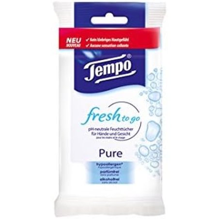 Tempo Fresh to Go Pure Refreshing Cleansing Wipes with Fresh Scent 10 Wipes